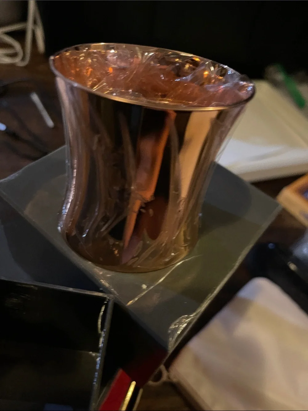 Calvin Klein Metallic Rose Gold Cuff